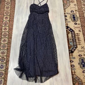 Adrianna Papell Art Deco Beaded Blouson Gown